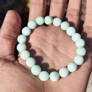 Women's Luxury Handmade Silver Plated Natural Jade Beads <b>Adjustable</b> Round Buddha Bead <b>Bracelet</b> for Lovers-Gift - Product Image 1