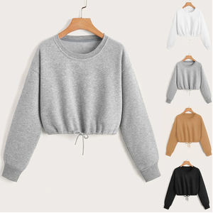 Womens crop sweatshirt Fleece Sweatshirts Casual Long Sleeve sweatshirt - Product Image 1