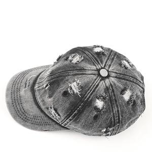 Gorra de béisbol de mezclilla desgastada lavada clásica con borde curvo y bordado personalizado ajustable para todos los géneros - Product Image 2