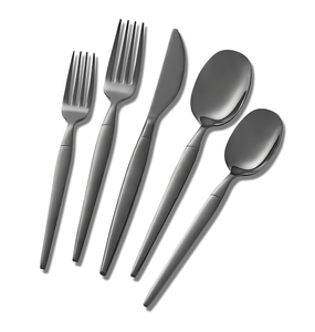 Vente en gros de cuillères à dessert dernier cri en acier inoxydable Design à poignée unique Cuillère de luxe 7 pièces Vaisselle Passe au lave-vaisselle - Product Image 2