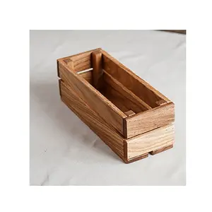 高品质耐用乡村复古木箱木制果蔬储物盒装饰篮待售