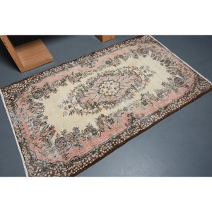 พรมขนแกะสีน้ำตาลเบจแบบดั้งเดิม6.4ft 3.9ชิ้นพรมสี่เหลี่ยมสไตล์ตุรกีคลาสสิกสำหรับห้องนั่งเล่นพรมข้างเตียงทำจากยางเย็บปะติดปะต่อกัน - Product Image 2