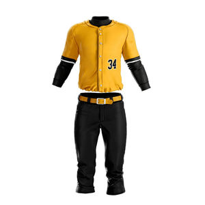 Top Qualité Respirant Jeunes Adultes Hommes Ras Du Cou Boutonné Sergé Personnalisé Sublimé Baseball Uniformes Ensemble - Product Image 1