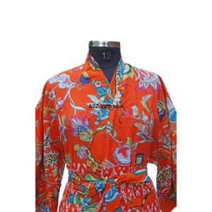Kimono Corto Vintage Hecho a Mano, Bata de Lujo con Estampado Floral, Abrigo Indio Acolchado, Chaqueta Suave para Invierno, Otoño y Primavera, Transpirable y Suave - Product Image 6
