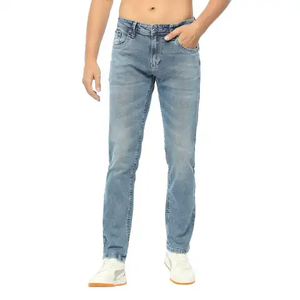 Jeans de diseñador de alta calidad para hombre, denim elástico ajustado en azul, negro, pantalones al por mayor de moda, decoración de botones transpirables - Product Image 1