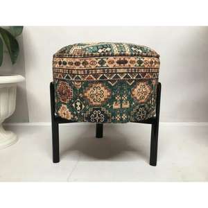 Pouf en cuir marocain fait main, repose-pieds ottoman traditionnel, pouf artisanal, décoration intérieure, siège ottoman bohème pour salon - Product Image 1
