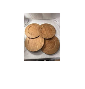 Vintage Natural Design Wood Charger Plates Wooden Design <b>Table</b> Decor Dish Dinnerware Plates India Handicraft - Product Image 6