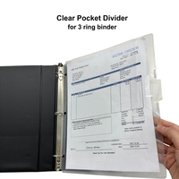 Productos de Calidad Leos, Sistema de Archivo de 3 Anillas, Tarjetas de Índice Transparentes de PP, Juego de Separadores de Bolsillos con 3 Pestañas, 245x290mm, Almacenamiento de Papel