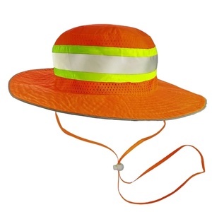 Custom 100% Polyester Orange Reflective Safety Hats Sun Resistant Outdoor Fishing Camping Beach High Visibility <b>Caps</b> - Product Image 1