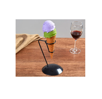 Mini support de cornet de crème glacée en métal à 2 trous pour afficher la crème glacée pour les articles de fête d'anniversaire décoratifs