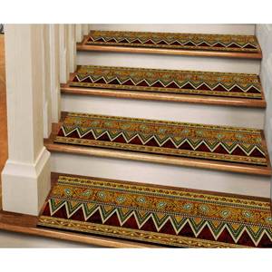 Tapis imprimé motif marches d'escalier, design Kilim moderne, facile à nettoyer, Gobelin - Product Image 4
