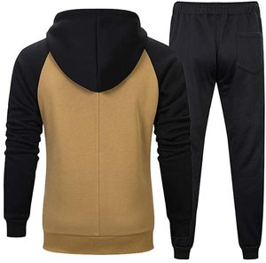Ensemble de survêtement deux pièces pour homme 2026 personnalisé, léger, en molleton de coton premium, à capuche, uni ou imprimé, pour le sport - Product Image 5