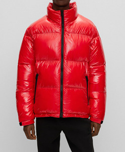 Veste matelassée pour homme, style unique, couleur brillante, imperméable, coupe-vent, fermeture éclair, poche latérale, coupe ample, vêtements de rue - Product Image 5