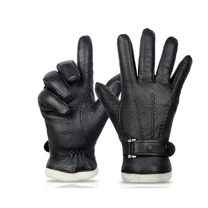 Por encargo Buen Material Temporada de invierno Guantes de cuero Color sólido Hombres Guantes de cuero de moda - Product Image 1