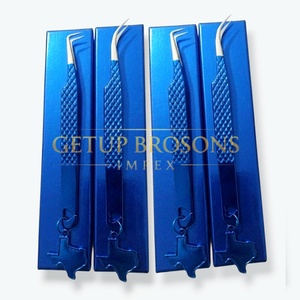 GETUP BROSONS IMPEX Pince à épiler en acier inoxydable de haute qualité 10 mm à pointe lisse, antistatique, antimagnétique, revêtement en poudre - Product Image 3