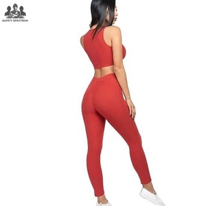 Conjunto Deportivo de Yoga de 2 Piezas para Mujer, de Alta Calidad, Color Sólido, Cintura Elástica, Transpirable, Ecológico, Leggings de Spandex/Nailon y Brasier - Product Image 6