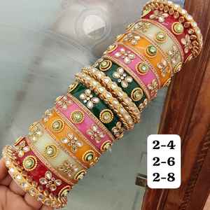 Combo de brazaletes Kundan de calidad premium para mujer, perfecto para bodas, ocasiones festivas, brazaletes tradicionales indios coloridos - Product Image 3