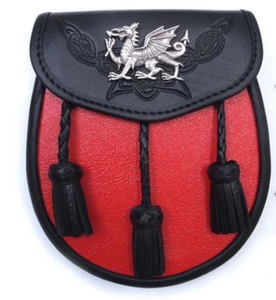 Robe écossaise en cuir Sporran avec chaîne ceinture tuyau bande uniforme en cuir boucle Logo personnalisé basson Kilt sac - Product Image 4