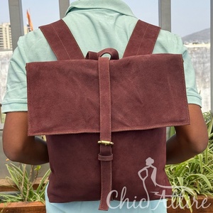 New Fashionable Travel Vintage Trend Custom Large Capacity Genuine Suede Leather Backpack for Men & Women School <b>Bag</b> <b>Laptop</b> <b>Bags</b> - Product Image 1