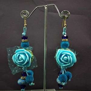 Urthn diseño Floral candelabro pendientes azul 1313436B moda colgante joyería - Product Image 1