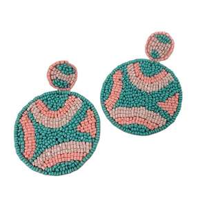 ต่างหูลูกปัดข้าวทำด้วยมือเครื่องประดับลูกปัดสำหรับผู้หญิง - Product Image 1