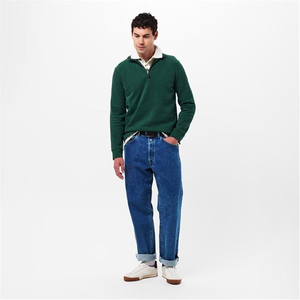 Sudadera de cuello redondo de Color verde liso, Jersey cómodo, sudadera de invierno resistente, forro polar grueso para hombre - Product Image 6