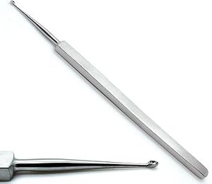 Cureta de chalazión Meyhoefer de 1,5mm tamaño 0 mango plano de 5 pulgadas para uso quirúrgico oftálmico de debonairii certificado CE e ISO - Product Image 2