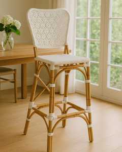 Silla de Bar de ratán duradera y versátil, diseño cómodo de muebles de exterior para hoteles, salas de estar, villas, áreas de comedor, granjas - Product Image 2