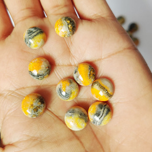 1 pieza de jaspe Bumblebee 10mm cabujón redondo 4,05 Cts Iroc ventas jaspe de piedras preciosas sueltas de alta calidad cabina al por mayor US $1,4 - Product Image 5