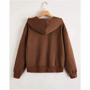 Sweat-shirt à capuche en molleton épais de qualité supérieure pour femmes, couleur marron, fermeture éclair, best-seller - Product Image 2