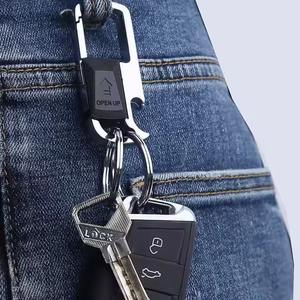 Porte-clés porte-clés en métal et plastique avec design suspendu à la taille Porte-clés multifonctionnel détachable avec ouvre-bouteille - Product Image 5