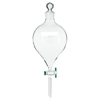 Embudo de Separación Transparente en Forma de Globo de PTFE AARK de la Más Alta Calidad, Logotipo Personalizado, el Mejor Embudo de Vidrio para Laboratorio con Tapón de Silicona, para Educación