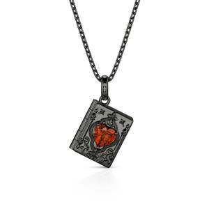Jeulia Custom Gothic Heart Photo <b>Locket</b> Necklace with Gold Plated Zircon Birthstone - Product Image 2