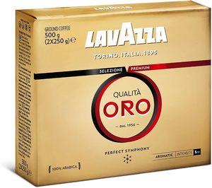 Lavazza, qualita Oro, 500g, cà phê xay, lý tưởng cho nồi moka, cà phê được lọc 100% Arabica, cường độ 5/10, rang trung bình, 2x250g - Product Image 1