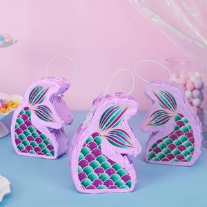 3 Mini Piñatas de Sirena para Niñas, Decoraciones de Fiesta de Sirenas Bajo el <span class=keywords><strong>Mar</strong></span>, Centro de Mesa de <span class=keywords><strong>Sirenita</strong></span>, Pequeña Piñata Colgante - Product Image 5