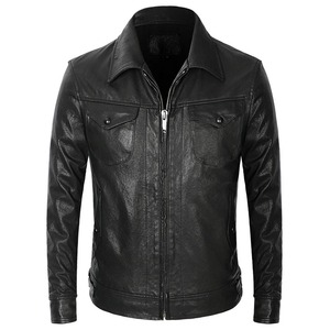 Blouson en cuir lourd OEM pour hommes Blouson universitaire de haute qualité Blouson en cuir vintage noir marron pour hommes - Product Image 1