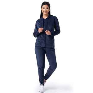 Ensemble jogging décontracté d'hiver 2 pièces en molleton 100 % coton avec logo brodé personnalisé en strass et diamants, style urbain, collection 2026 - Product Image 6