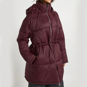 Veste matelassée pour femme en tissu nylon avec logo personnalisé, OEM, haute qualité, capuche, chaude, hiver, grande taille, fermeture éclair intégrale, veste gonflée d'extérieur - Product Image 4