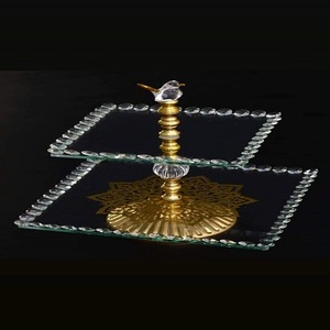 ถาดคัพเค้กสำหรับงานปาร์ตี้โรงแรมสีเงินผู้ถือเค้กสี่เหลี่ยมออกแบบคลาสสิก2ชั้นยืนเสิร์ฟเค้กสำหรับบ้านเครื่องครัว - Product Image 5