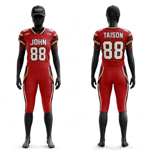 Uniforme de football américain pour femmes, 260 GSM, polyester premium, maille orange et bleue, design personnalisé, sublimation, nom et numéro de l'équipe - Product Image 6