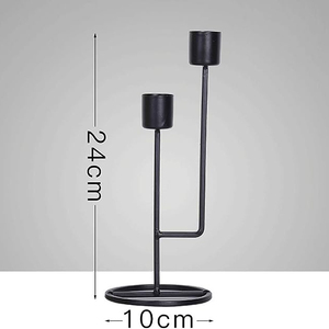 New Latest Exclusive Indian Handmade 3-Armed Metal Iron <b>Candlestick</b> Holder <b>Black</b> Coated Home Decor Wholesale Prices - Product Image 5