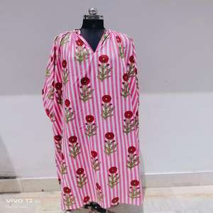 Robe d'été personnalisée pour femme, nouvelle mode, col en V, manches longues, longueur au sol, imprimé floral, naturel, écologique, doux, lavable - Product Image 4