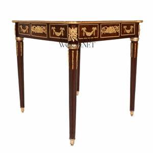 ชุดโต๊ะกาแฟไม้คลาสสิกสุดหรูพร้อมดีเทลทองเหลือง - Product Image 6