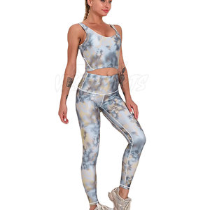 Ensemble de yoga sans couture pour femmes, vêtements de sport, leggings taille haute et soutien-gorge de sport rembourré - Product Image 5
