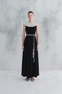 Luxe A-ligne Longue Robe Pour Les Femmes Bon Prix RORY MIDI ROBE Sans Manches Col Rond 100% Polyester BLANC ANT Vietnam - Product Image 2