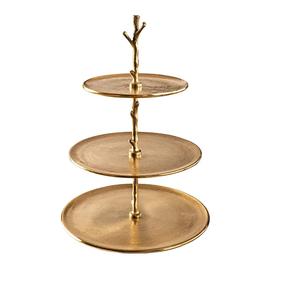 Soporte para pasteles de aluminio con acabado antiguo que ofrece estética de lujo ideal para decoración elegante del hogar y exhibiciones de eventos especiales - Product Image 3