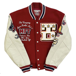 Personalizado Varsity venta al por mayor de fábrica de invierno chaqueta frontal hombres mujeres de alta calidad de lana College Baseball Tech fabricante - Product Image 3