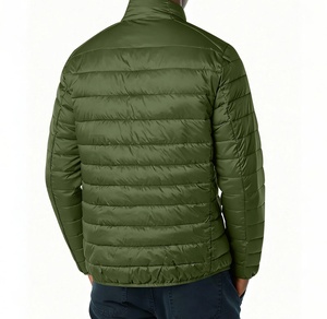 Custom Logo Plus Size Men's Black Zipper Puffer Jacket with Shiny Design Outdoor Casual Warm 100% Wool-<b>Lined</b> <b>Coat</b> Wholesale - Product Image 4