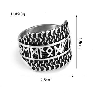 Anillos Retro de Acero Inoxidable yunnique para Hombre, Estilo Hip-Hop, con Letras Vikingas Personalizadas, Incrustaciones en Forma de Luna, Regalo - Product Image 5