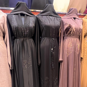 2024 Dubai hermosa ropa islámica tradicional negra para mujeres Arabia Saudita Abaya Dubai Abaya ropa musulmana ropa del Golfo - Product Image 1